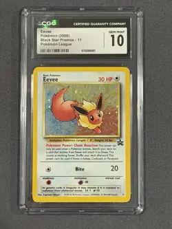 2000 Pokemon Black Star Promo Pokemon League Holo #11 Eevee - CGC GEM MINT 10 - Image 1