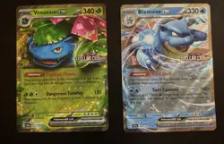 Venusaur Ex And Blastoise Ex Stellar Crown Stamp Promo Cards - Image 1