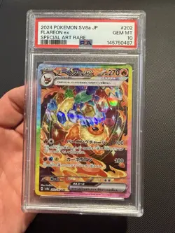Pokemon TCG Flareon ex 202/187 SV8a Terastal Fest EX SAR Holo JP PSA 10 - Image 1