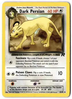 Dark Persian 42/82 Uncommon Team Rocket Pokemon Unlimited - Image 1