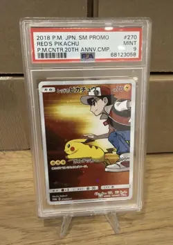 2018 POKEMON JAPANESE SM PROMO #270 RED'S PIKACHU PSA 9 - Image 1
