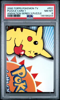 PSA 8 - Puzzle Card 1 P01 Animation Series 3 Puzzle - 2000 Topps Pokemon Tv - Image 1