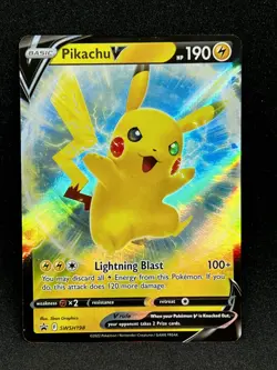 Pokemon Card TCG - Pikachu V - SWSH198 - Ultra Rare - SWSH Black Star Promo - Image 1