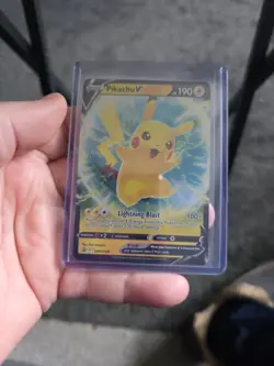 POKEMON Pikachu V SWSH Black Star Promos SWSH198 Holo Promo TCG Card - Image 1
