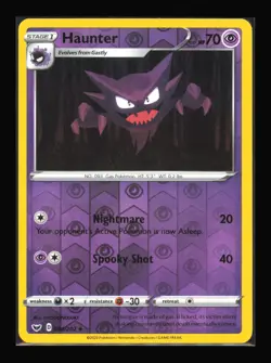 Haunter 084/202 SWSH01: Sword & Shield Base Set Reverse Holo Pokemon TCG NM - Image 1