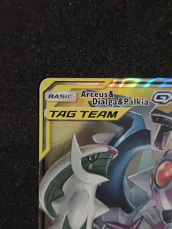 Pokemon TCG Arceus & Dialga & Palkia GX 156/236 Cosmic Eclipse Holo Near Mint - Image 2