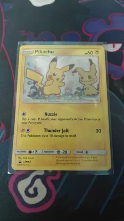 Pokemon Pikachu TCG Sun & Moon SM162 Holo Promo Card Lightly Played Condition - Image 4