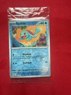 Pokemon TCG Squirtle Stamped Holo Promo Card 007/165 Pokemon Center Sealed - Image 1