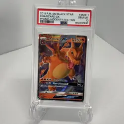 2019 POKEMON SM BLACK STAR PROMO HIDDEN FATES TINS #SM211 CHARIZARD GX PSA 10 - Image 1