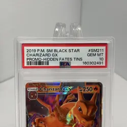 2019 POKEMON SM BLACK STAR PROMO HIDDEN FATES TINS #SM211 CHARIZARD GX PSA 10 - Image 2