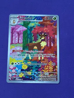 Pokemon TCG Sawsbuck 166/162 Temporal Forces Illustration Rare - Image 1