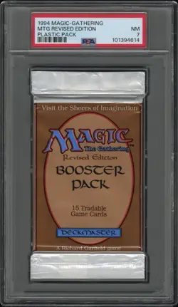 1994 MTG Revised Edition English Booster Pack - Sealed Graded PSA 7 NM Magic - Image 1