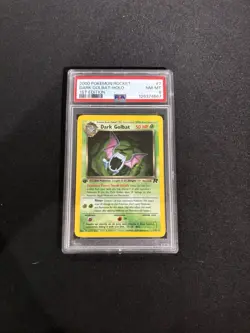 💫SWIRL Pokemon TCG PSA 8 2000 Team Rocket 1st Edition Dark Golbat Holo 7/82 - Image 1