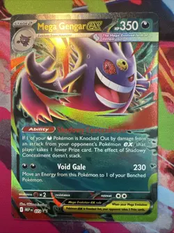 Pokemon TCG Mega Gengar Ex MEP073 Mega Evolution Black Star Promo NM - Image 2