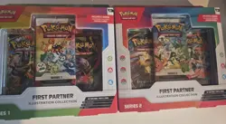 Pokemon TCG First Partner Illustration Collection Series 1 and 2 Sealed Set - Image 1