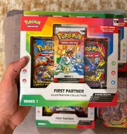 Pokemon TCG 3x First Partner Illustration Collection Series 1 and 1x Gengar Tin - Image 2