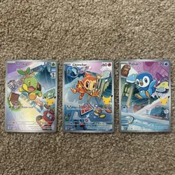 Pokemon TCG First Partner Illustration Collection Series 1 Gen 4 Sinnoh Starters - Image 1