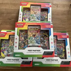 4 x Pokemon TCG First Partner Illustration Collection Series 1 Sealed - Image 1
