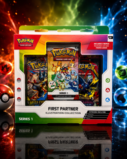 Pokemon TCG First Partner Illustration Collection Series 1 : 3-Packs Sealed - Image 1
