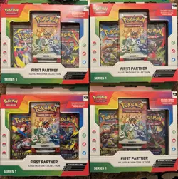 Pokemon TCG First Partner Illustration Collection Series 1 - Lot of 4 Boxes x4 - Image 1