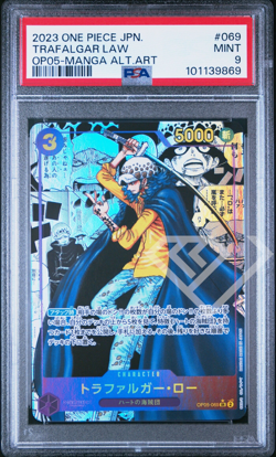 One Piece Card Trafalgar Law OP05-069 Manga Alternate Art - PSA 9 Japanese - Image 1