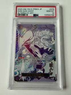 One Piece CCG Gum-Gum Giant PRB02 Japanese PSA 10 OP09-078 Alternate Art Mint - Image 1