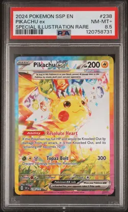 PSA 8.5 Pikachu Ex Special Illustration Rare #238 2024 Surging Sparks Pokemon - Image 1