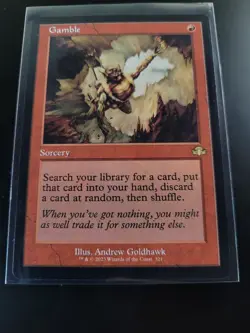 Gamble (Retro Frame) 321 MTG Dominaria Remastered (DMR) Rare NM - Image 1