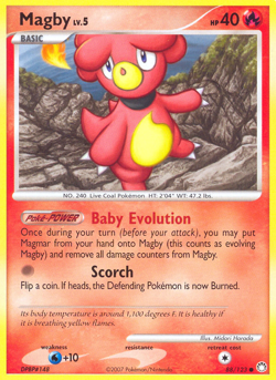 Magby 88/123 Common Mysterious Treasures Pokemon Reverse Holo Lightly Played - Image 1