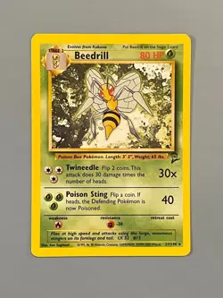 Pokemon Beedrill Evolution Line Set 21/130 Base Set 2 Vintage 2000 WOTC Rare LP - Image 2