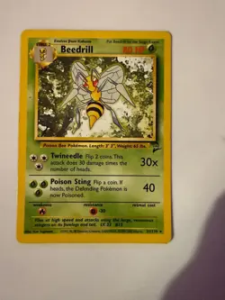 BEEDRILL 21/130 RARE BASE SET 2 POKEMON LIGHTLY PLAYED - Image 1