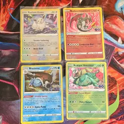 Pokemon TCG Pokemon GO Radiant Holo Lot 4 Charizard Venusaur Blastoise Eevee NM - Image 1