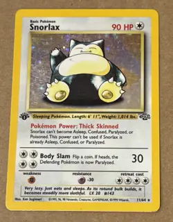 Snorlax 11/64 1st Edition Holo Rare - Pokemon Jungle - Image 1