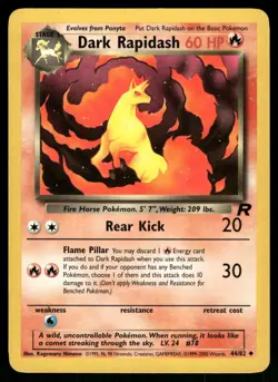 Dark Rapidash 44/82 Uncommon Team Rocket Pokemon Unlimited Near Mint - Image 1