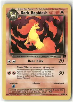 Pokemon Dark Rapidash 44/82 Unlimited Team Rocket Uncommon - Image 1