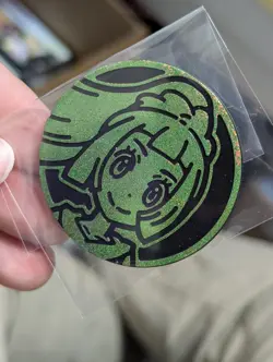 Lillie Glitter Holo Green Pokemon Jumbo Coin - Image 1
