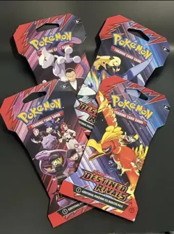 Pokemon TCG Destined Rivals Sleeved Booster Pack Factory Sealed x4 packs - Image 1