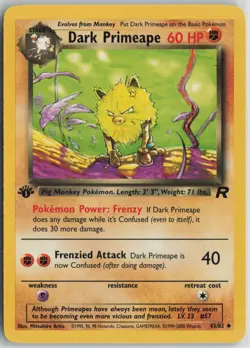Dark Primeape 43/82 Uncommon Team Rocket Pokemon 1st Edition Near Mint - Image 1