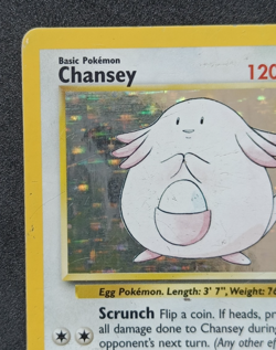 Pokemon TCG Chansey 3/102 Base Set Unlimited Holo Rare Card Vintage WOTC HP/DMG - Image 2