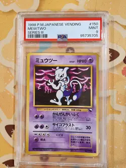 1998 Pokemon Japanese Vending Series 3 Mewtwo #150 PSA 9 Mint - Image 1