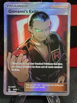 Pokemon Giovanni's Exile (Full Art) 67/68 Hidden Fates Holo Ultra Rare NM - Image 1