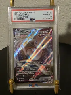 PSA 10 GEM MINT 2021 POKEMON SWORD & SHIELD FUSION STRIKE MEW VMAX #114 FULL ART - Image 1