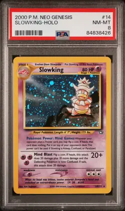 PSA 8 - 2000 Pokemon Card TCG - Neo Genesis - Slowking Holo Rare 14/111 English - Image 1