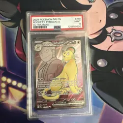 2025 POKEMON DRI EN-DESTINED RIVALS ULTRA RARE TEAM ROCKET'S PERSIAN EX PSA 9 - Image 1