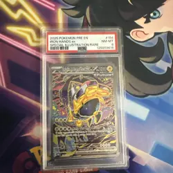 2025 POKEMON PRE EN-PRISMATIC EVOLUTIONS #154 IRON HANDS EX PSA 8 - Image 1