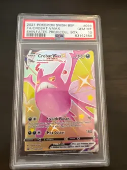 2021 Pokemon Shining Fates Crobat VMAX #099 Black Star Promo Full Art - PSA 10 - Image 1