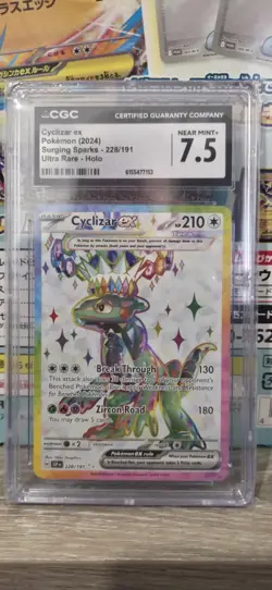 Pokemon TCG Cyclizar EX 228/191 CGC Near Mint+ 7.5 Surging Sparks - Image 1