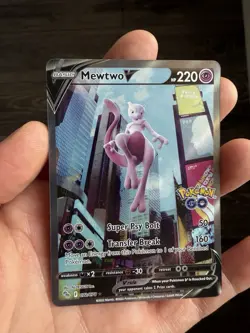Pokemon TCG Mewtwo v Full Art Holo Ultra Rare Card Pokemon Go 072/078 - Image 1