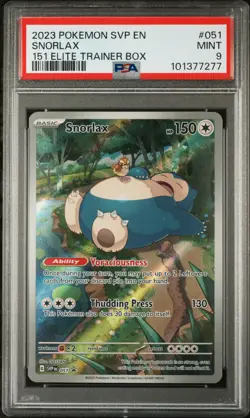 2023 POKEMON SVP EN-SV BLACK STAR PROMO 151 ELITE TRAINER BOX #051 SNORLAX PSA 9 - Image 1