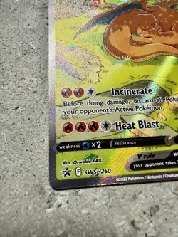 Pokemon Charizard V SWSH260 Full Art Black Star Promo Holo 2022 UPC NM - Image 2